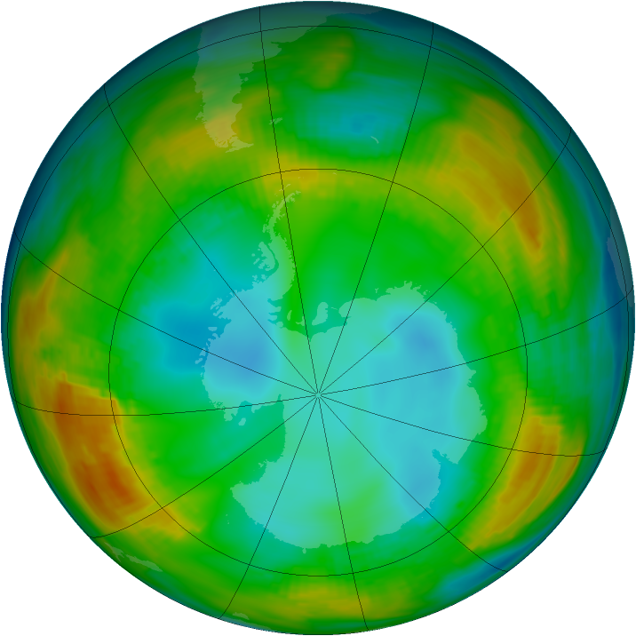 Antarctic ozone map for 27 July 1980